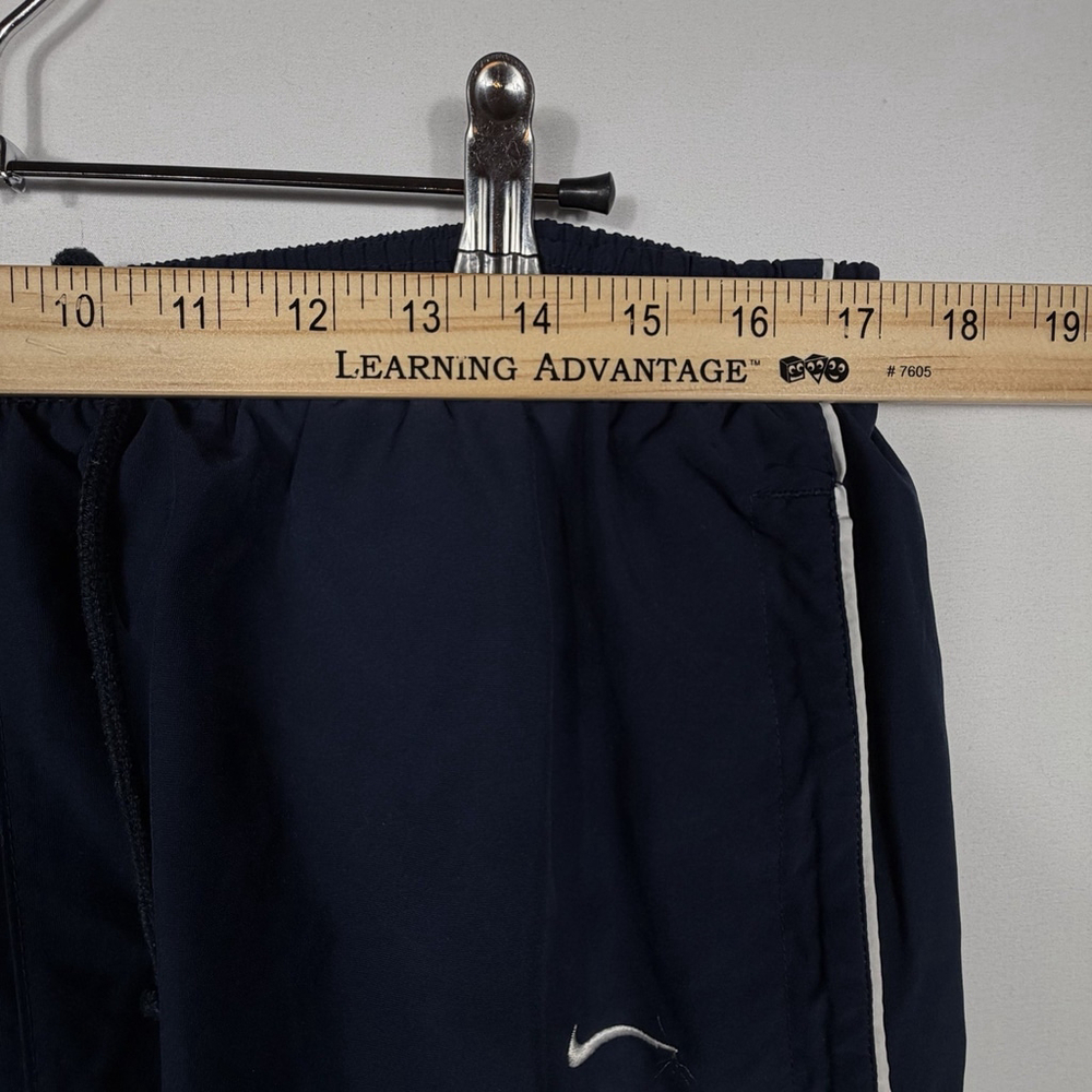Vintage Y2K Nike Windbreaker Track Pants Navy Blue Ankle Zip Size XL - Picture 8 of 9